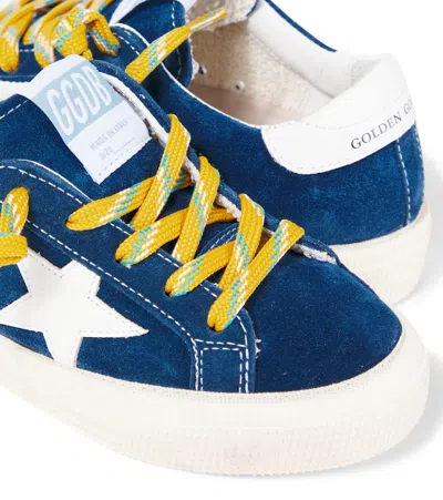 Golden Goose May Suede Sneakers With White Leather Star And Heel Tab In Blue