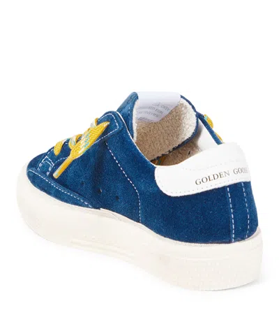 Golden Goose May Suede Sneakers With White Leather Star And Heel Tab In Blue