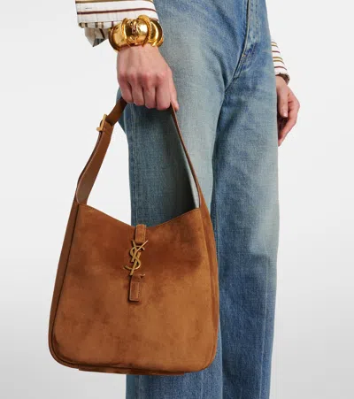 Saint Laurent Le 5 A 7 Small Suede Hobo Shoulder Bag