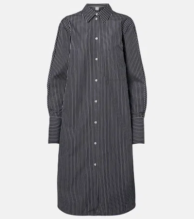 Totême Toteme Women Striped Kimono-sleeve Shirtdress In Gray