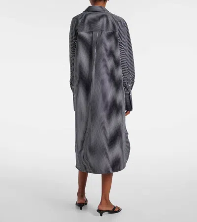 Totême Toteme Women Striped Kimono-sleeve Shirtdress In Gray