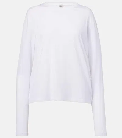 Totême Classic Long-sleeve Lyocell And Cotton T-shirt In White