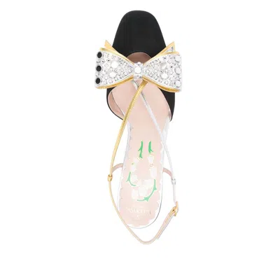Valentino Slingback Decollete Bowow In Moire Tissue