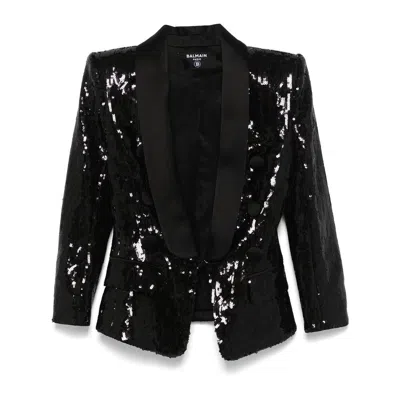 Balmain Sequinned Collared Blazer