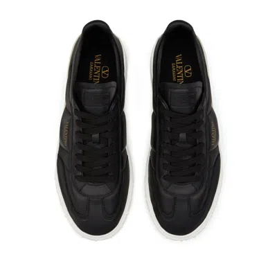 Valentino Black Upvillage Low Top Nappa Leather Sneakers