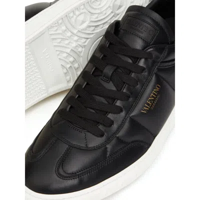 Valentino Black Upvillage Low Top Nappa Leather Sneakers