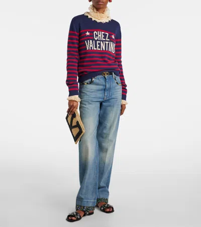 Valentino Garavani Nellcôte Slide Sandal In Grainy Calfskin Woman Black 41