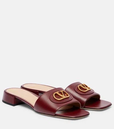 Valentino Garavani Vlogo Signature Slide Sandal In Brown