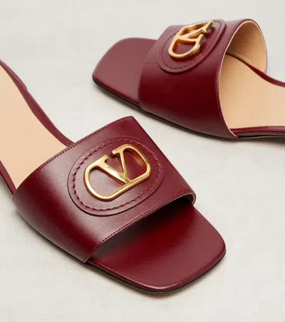 Valentino Garavani Vlogo Signature Slide Sandal In Brown