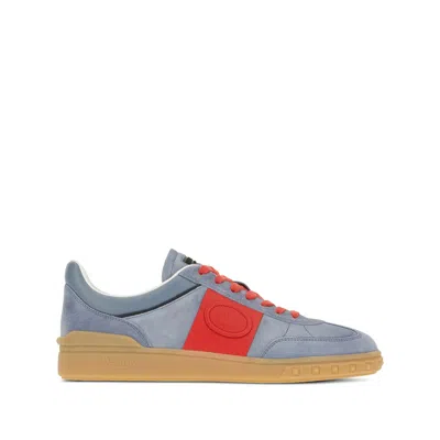 Valentino Garavani Men Upvillage Low Top Sneaker In Split Leather And Calfskin Nappa Leather