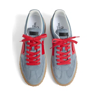 Valentino Garavani Men Upvillage Low Top Sneaker In Split Leather And Calfskin Nappa Leather