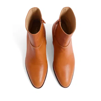 Valentino Pat Ankle Boot In Kidskin In Brown