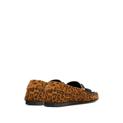 Isabel Marant Fitza Fringed Leather-trimmed Leopard-print Suede Loafers In Animal Print