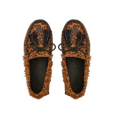 Isabel Marant Fitza Fringed Leather-trimmed Leopard-print Suede Loafers In Animal Print