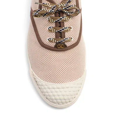 Valentino Bay By Bay Webbing-trimmed Checked Canvas Sneakers