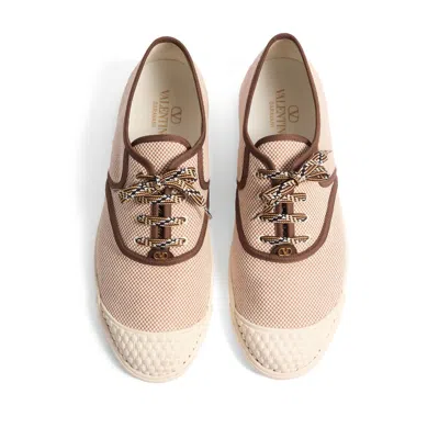 Valentino Bay By Bay Webbing-trimmed Checked Canvas Sneakers