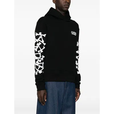 Amiri Cotton Sweatshirt Featuring Bone Print In Black