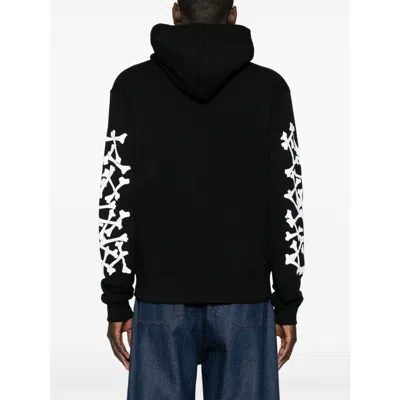 Amiri Cotton Sweatshirt Featuring Bone Print In Black