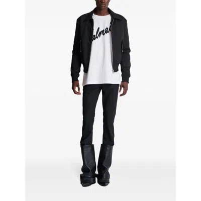 Balmain White Crewneck T-shirt With Maxi Logo Lettering On The Front