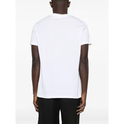 Balmain White Crewneck T-shirt With Logo Lettering On The Front In Cotton Man