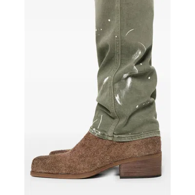 Amiri Khaki Army Logo Painted Slim Workman Jeans