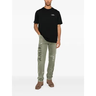 Amiri Khaki Army Logo Painted Slim Workman Jeans