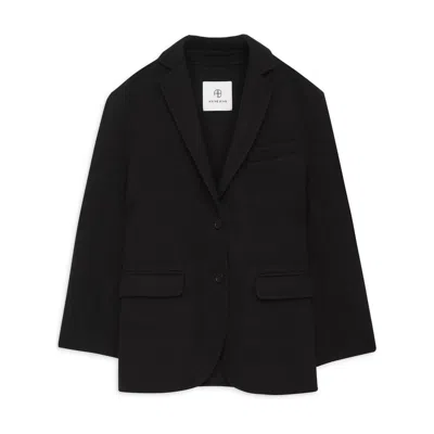 Anine Bing Oversized Wool-cashmere Blazer With Pockets And Padded Shoulders