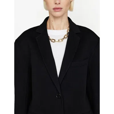 Anine Bing Oversized Wool-cashmere Blazer With Pockets And Padded Shoulders