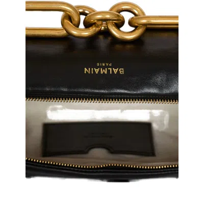 Balmain Sync Shoulder Bag In Soft Leather In Black