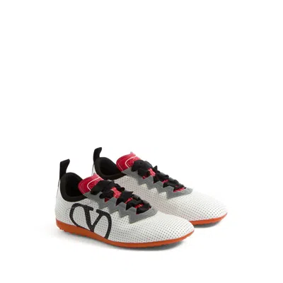 Valentino Chromathon Low-top Sneakers In Perforated Leather