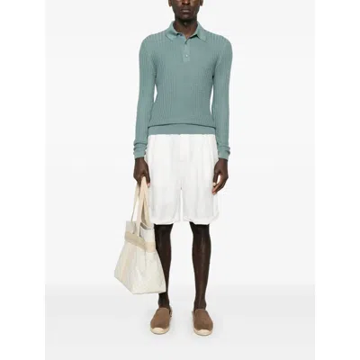 Brunello Cucinelli Beige Drawstring Shorts With Zip Pockets In White