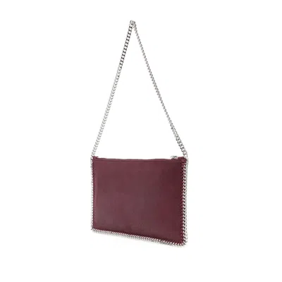 Stella Mccartney Falabella Plum Coloured Clutched Shoulder Bag Women In Burgundy