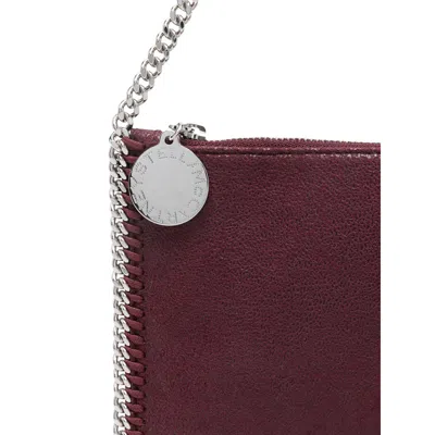 Stella Mccartney Falabella Plum Coloured Clutched Shoulder Bag Women In Burgundy