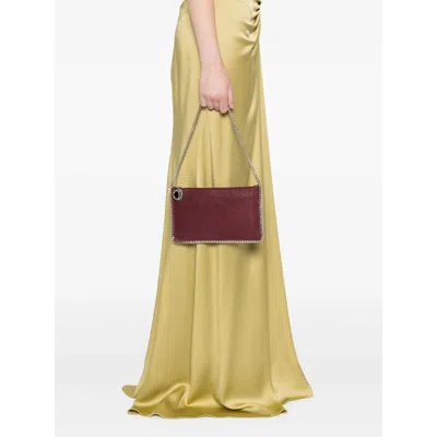 Stella Mccartney Falabella Plum Coloured Clutched Shoulder Bag Women In Burgundy