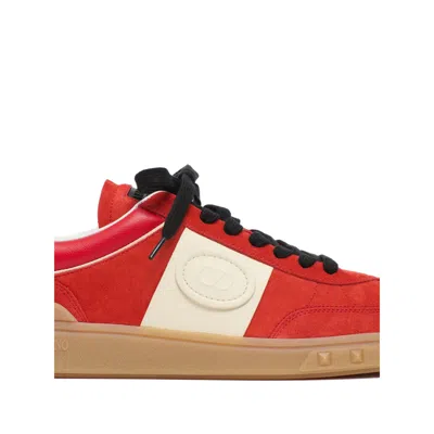 Valentino Garavani Upvillage Low Top Trainer In Split Leather And Calfskin Nappa Leather