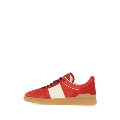 Valentino Garavani Upvillage Low Top Trainer In Split Leather And Calfskin Nappa Leather