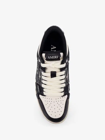 Amiri Skel Top Black Low Top Sneakers With Logo Patch On The Tongue And Logo Lettering On The Heel In Leat In Black