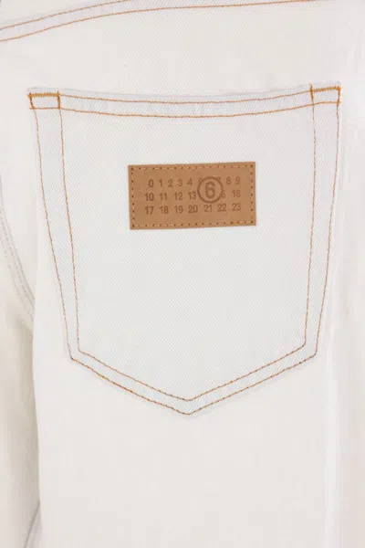 Mm6 Maison Margiela Ivory White Cotton Jeans In Neutral