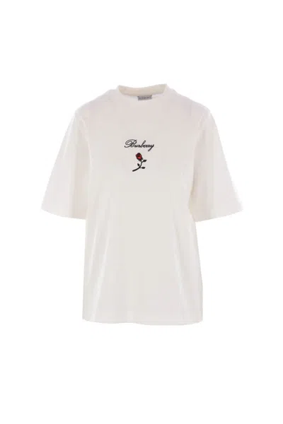 Burberry Crew Neck Floral Motif Short Sleeves T-shirt