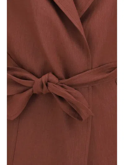 Forte Forte Linen Belted Coat Geometric Pockets