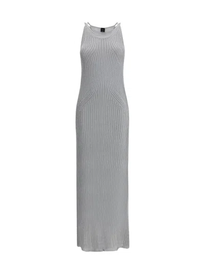 Pinko Form-fitting Grey Maxi Dress
