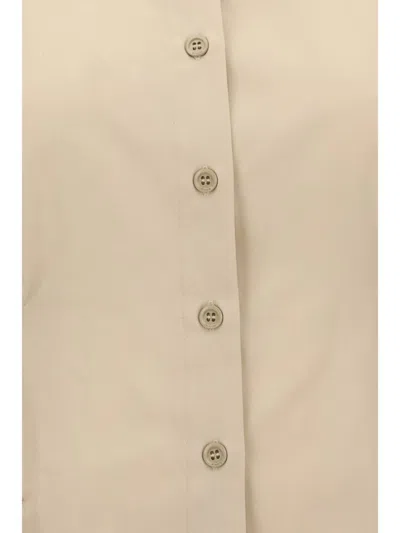 Pinko Belted Habotai Shirt In Neutral