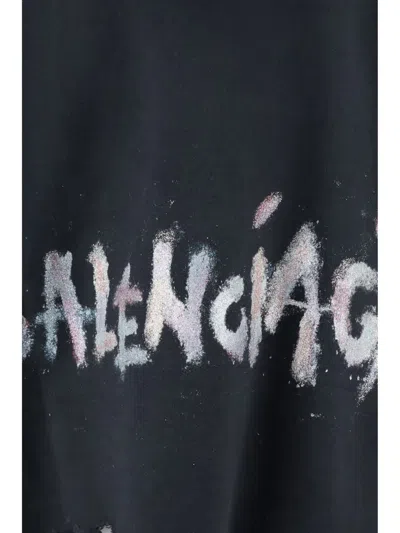 Balenciaga Distressed Nail Polish Hoodie With Front Pocket