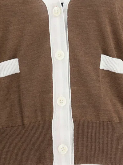 Thom Browne V-neck Cardigan In Brown