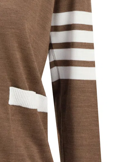 Thom Browne V-neck Cardigan In Brown