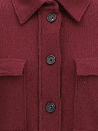 Brunello Cucinelli Wraparound Wool Cashmere Cardigan With Patch Pockets In Brown