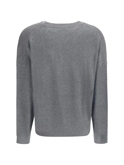 Brunello Cucinelli Sparkling Sweaters And Cardigans Gray