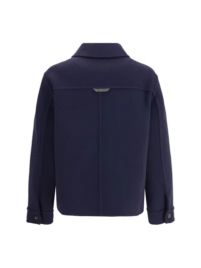 Brunello Cucinelli Refined Wool Jacket For Sophisticated Look In Blue