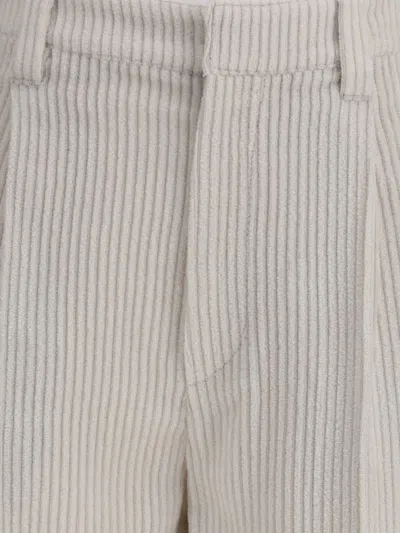 Brunello Cucinelli Tailored Corduroy Wide Leg Pants In Neutral