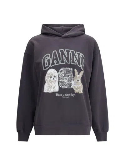Ganni Hoodie With Logo Print